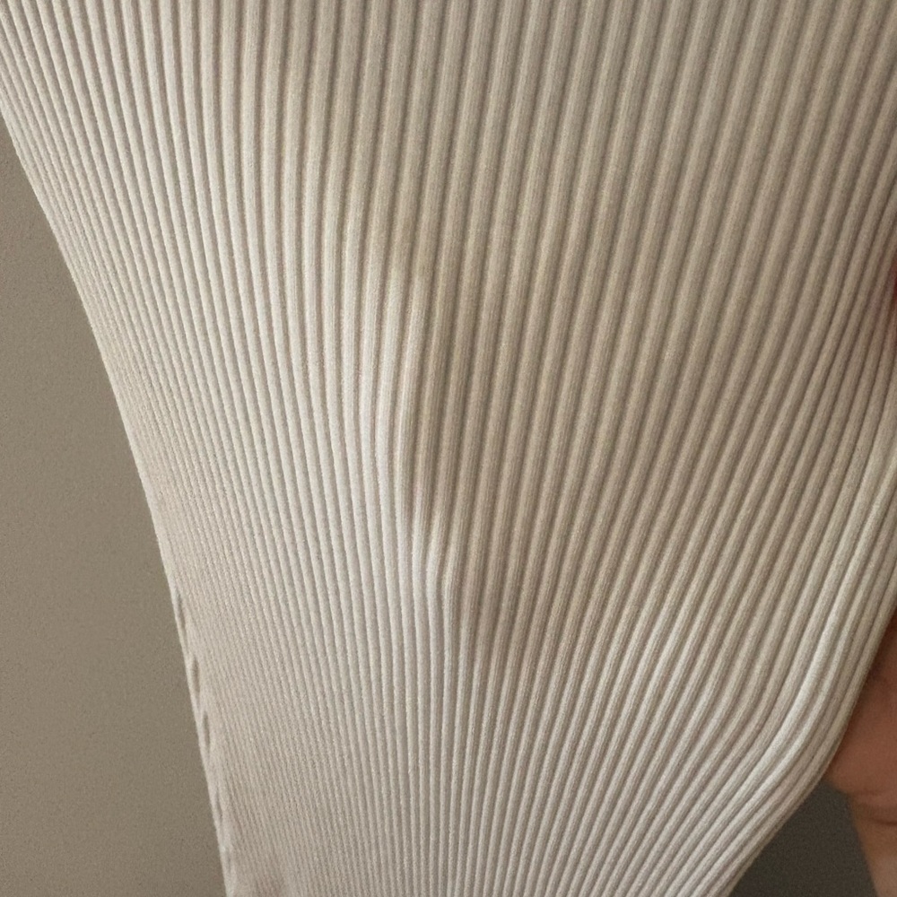 White Ribbed Button-Down Dress - Picture 6 of 6